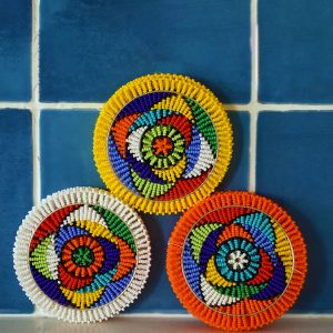 Zulu Beaded Coasters (Set of 6, all colours)
