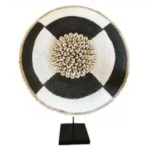 African Beaded Shield (Black and white)